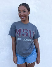 Load image into Gallery viewer, Mississippi State Bulldogs Filled Gault Gray Thrifted Tee