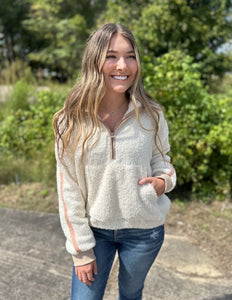 Jadelynn Brooke Around the Clock Teddy Quarter Zip Pullover