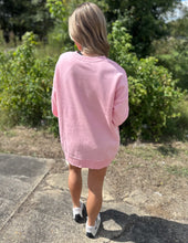 Load image into Gallery viewer, Today Tomorrow Acid Wash Fleece Hi Low Hem Pullover Dk Pink