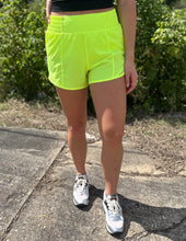 Load image into Gallery viewer, Follow Me Athletic Shorts Highlight Yellow