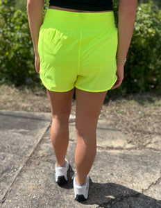 Follow Me Athletic Shorts Highlight Yellow