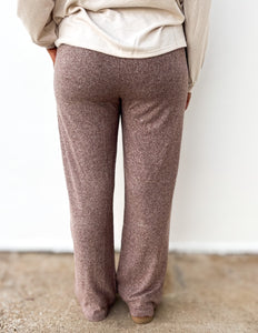 One More Chance Soft Melange Pants in Brown