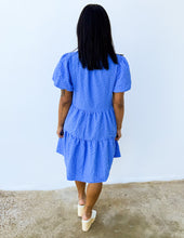 Load image into Gallery viewer, Give Me Spring Seersucker Puff Sleeve Mini Dress in Blue