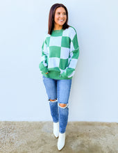 Load image into Gallery viewer, The Perfect Find Checkered Bishop Sleeve Sweater