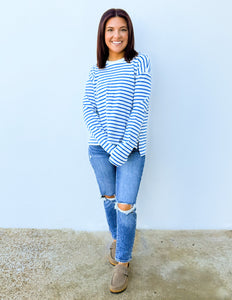 Doing Alright Striped Basic Knit Top