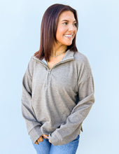 Load image into Gallery viewer, Praying Daily Relaxed Crop Half-Zip Pullover