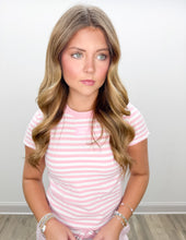 Load image into Gallery viewer, Lulu Mac Stripe Monochrome Baby Doll Top in Lt Pink