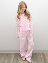 Load image into Gallery viewer, Lulu Mac Stripe Monochrome LS Top in Lt Pink