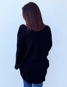 Through the Years Open Front Cardigan in Black