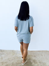 Load image into Gallery viewer, Love Me When I&#39;m Gone Melange Short Sleeve Top &amp; Shorts Set in Ash Jade