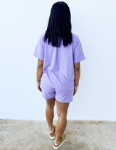 Load image into Gallery viewer, Love Me When I&#39;m Gone Melange Short Sleeve Top &amp; Shorts Set in Lavender