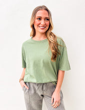 Load image into Gallery viewer, Hideaway Crew Neck Short Sleeve T-Shirt in Sage Green