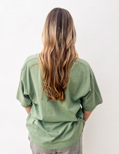 Hideaway Crew Neck Short Sleeve T-Shirt in Sage Green