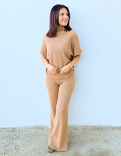 Load image into Gallery viewer, One of Them Girls Mock Neck Sweater Top &amp; Pants Set in Deep Camel