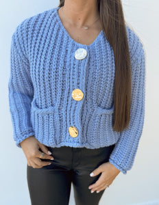 Sink or Swim Chunky Cardigan in Blue