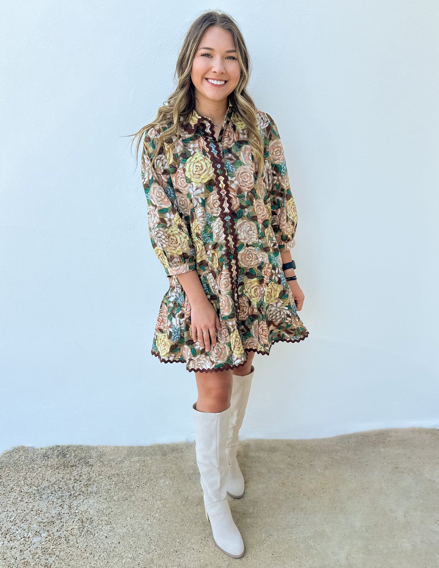 Every Little Thing Floral Puff Sleeve Dress