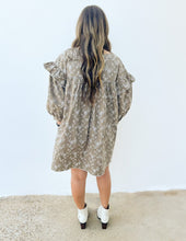 Load image into Gallery viewer, Vintage Vibes Ruffle Sleeve Dress