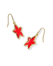 Load image into Gallery viewer, Kendra Scott Ada Star Small Drop Earrings Gold Red Illusion