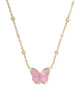 Kendra Scott Cailey Gold Butterfly Pendant Necklace in Pink