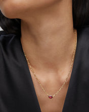 Load image into Gallery viewer, Kendra Scott Gold Cailin Pendant Necklace in Burgundy Crystal