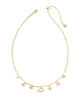 Kendra Scott Gold Cheer Charm Necklace in Pink/White Mix