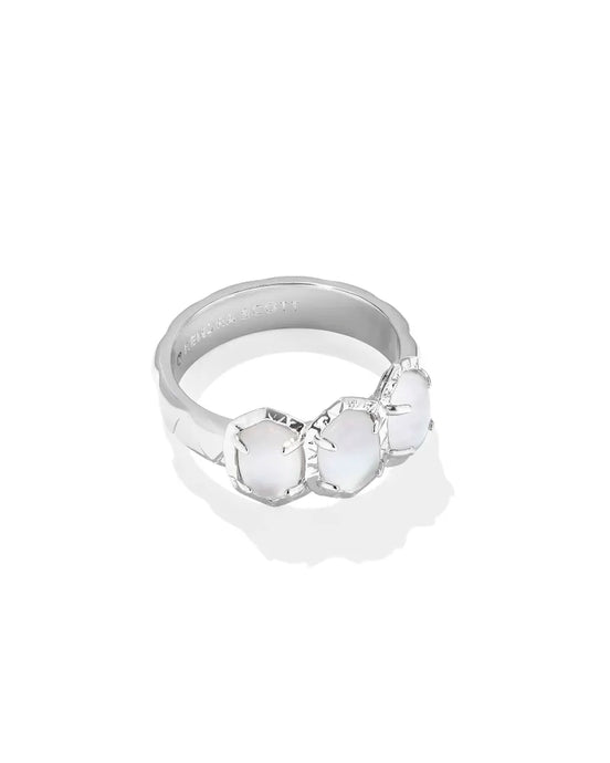 Kendra Scott Daphne Band Ring in Rhodium Ivory MOP