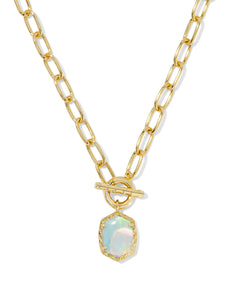 Kendra Scott Daphne Link Chain Necklace Gold Dichroic Glass