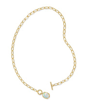 Load image into Gallery viewer, Kendra Scott Daphne Link Chain Necklace Gold Dichroic Glass