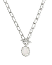 Load image into Gallery viewer, Kendra Scott Daphne Link Chain Necklace Rhodium Ivory MOP