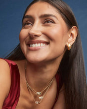 Load image into Gallery viewer, Kendra Scott Elisa Bow Short Pndnt Necklace in Gold/Dark Burgundy Illusion