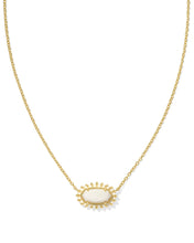 Load image into Gallery viewer, Kendra Scott Elisa Gold Color Burst Frame Short Pendant Necklace in White MOP