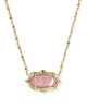 Kendra Scott Elisa Scallop Gold Frame Necklace in Light Pink