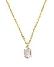 Load image into Gallery viewer, Kendra Scott Gold Hallie Short Pendant Necklace in Opalite Illusion