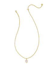 Load image into Gallery viewer, Kendra Scott Gold Hallie Short Pendant Necklace in Opalite Illusion