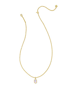 Kendra Scott Gold Hallie Short Pendant Necklace in Opalite Illusion