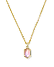 Load image into Gallery viewer, Kendra Scott Gold Hallie Short Pendant Necklace in Sunrise Watercolor Illusion