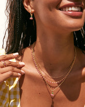 Load image into Gallery viewer, Kendra Scott Kelsey Gold Strand Necklace in Pink Enamel