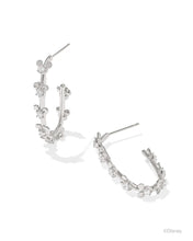 Load image into Gallery viewer, Kendra Scott Mickey Minnie Silver Hoop Earrings in White Crystal