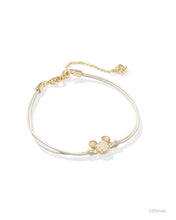 Load image into Gallery viewer, Kendra Scott Mickey Minnie Corded Bracelet in Gold Iridescent Drusy