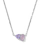 Kendra Scott Tatum Short Pendant Silver Necklace in Purple Mix
