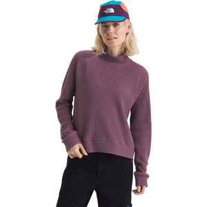 The North Face Women's Mock Neck Chabot Pullover in Midnight Mauve