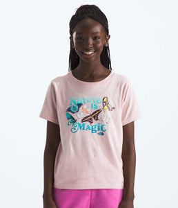 North Face Girls' Graphic SS Tee Pink Moss