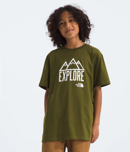 North Face Boys' Graphic SS Tee Forest Olive