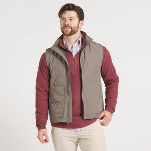 Southern Marsh Bryson Ripstop Stone Brown Quilted Vest