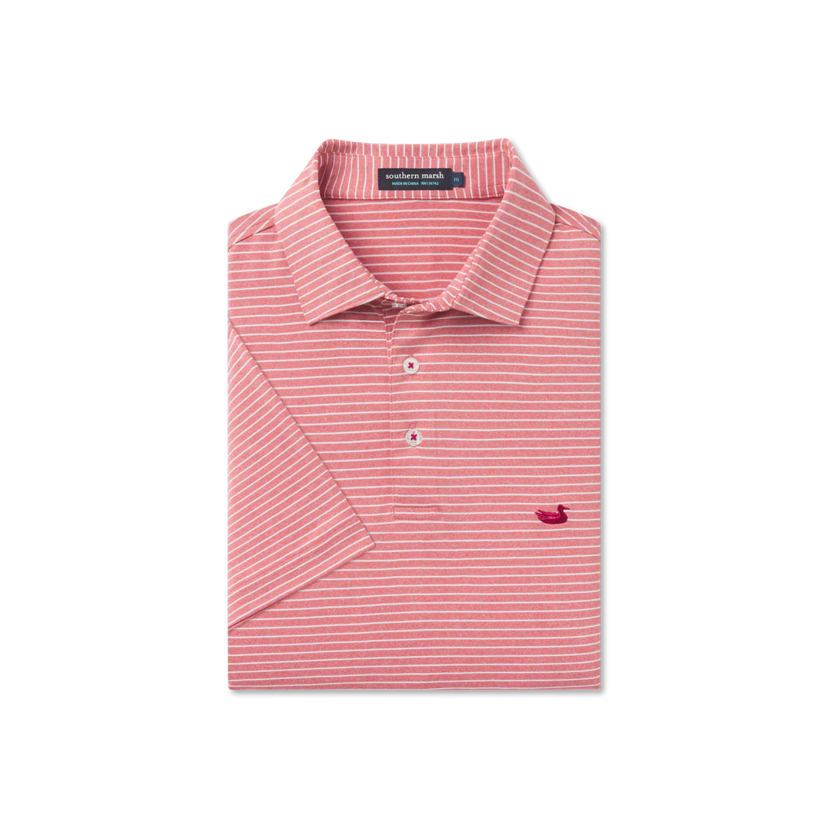 Southern Marsh Biloxi Heather Performance Polo Crimson