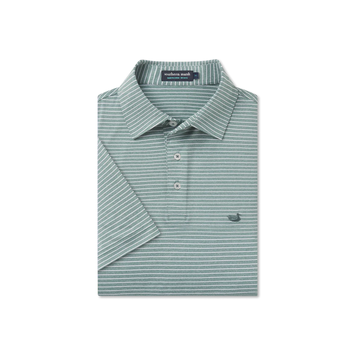 Southern Marsh Biloxi Heather Performance Polo Hunter Green