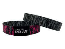 Load image into Gallery viewer, Versible Tree Bark Camo Pink &amp; Grey Tap to Pray Wristband