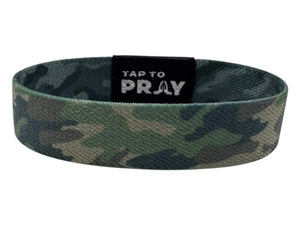 Versible Green & Charcoal Camo Tap to Pray Wristband