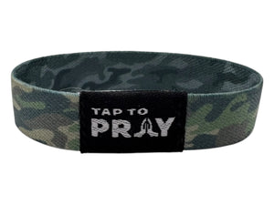 Versible Green & Charcoal Camo Tap to Pray Wristband