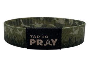 Versible Waterfowl Camo Tap to Pray Wristband